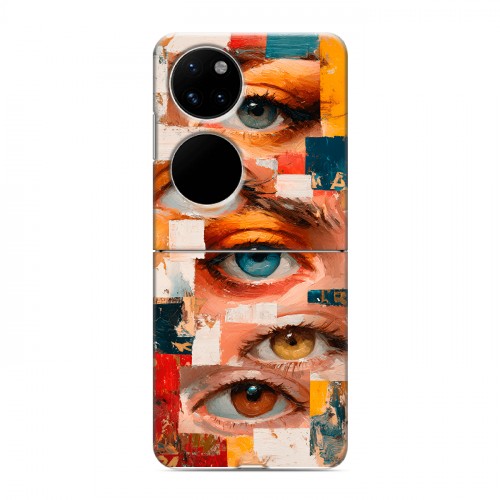 Полупрозрачный дизайнерский пластиковый чехол для Huawei P50 Pocket Модный принт