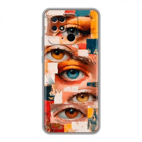 Полупрозрачный дизайнерский пластиковый чехол для Xiaomi Redmi 10C Модный принт