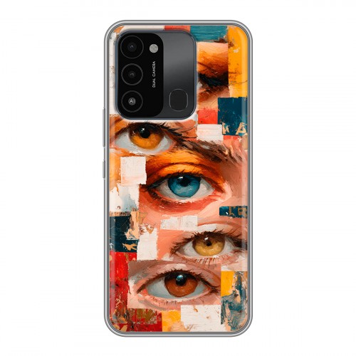 Полупрозрачный дизайнерский силиконовый с усиленными углами чехол для Tecno Spark Go 2022 Модный принт