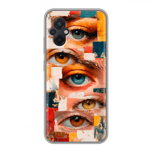 Полупрозрачный дизайнерский силиконовый чехол для Xiaomi Poco M5 Модный принт