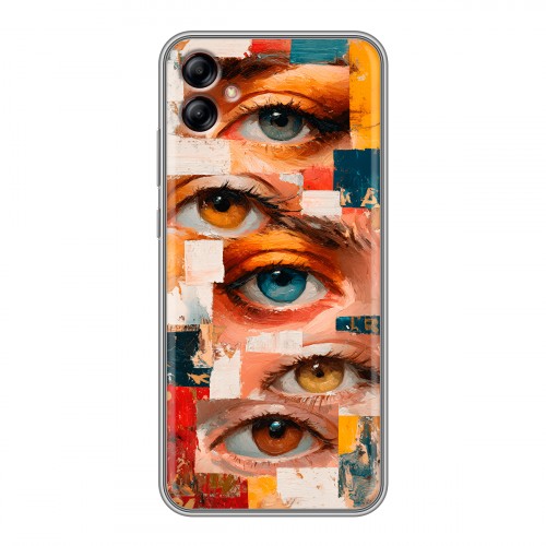 Полупрозрачный дизайнерский силиконовый чехол для Samsung Galaxy A04e Модный принт