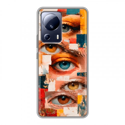 Полупрозрачный дизайнерский силиконовый чехол для Xiaomi 13 Lite Модный принт