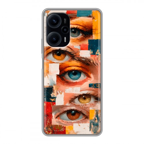 Полупрозрачный дизайнерский силиконовый чехол для XIaomi Poco F5 Модный принт