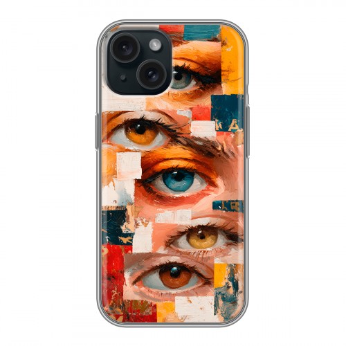 Полупрозрачный дизайнерский пластиковый чехол для Iphone 15 Модный принт