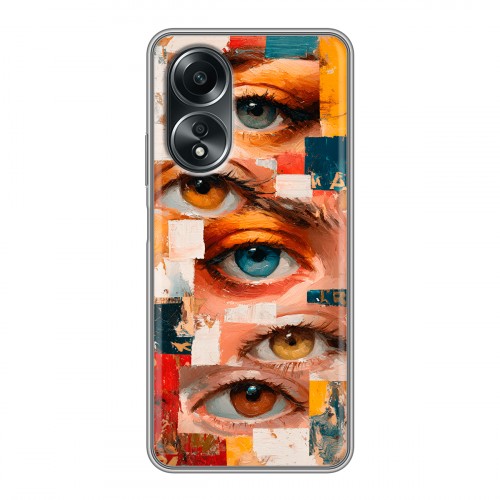 Полупрозрачный дизайнерский пластиковый чехол для OPPO A58 4G Модный принт