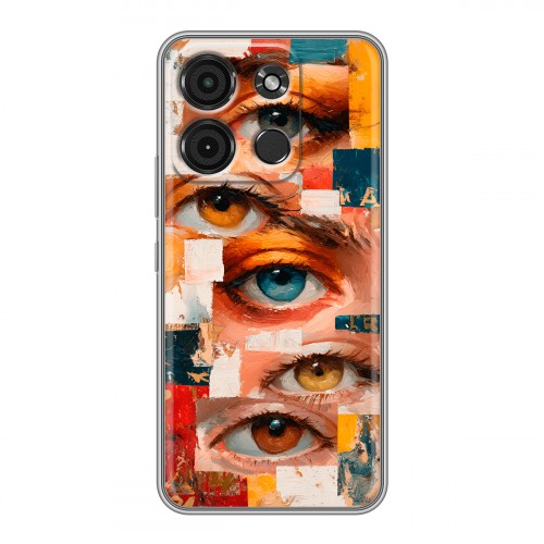 Полупрозрачный дизайнерский пластиковый чехол для Itel A60s Модный принт