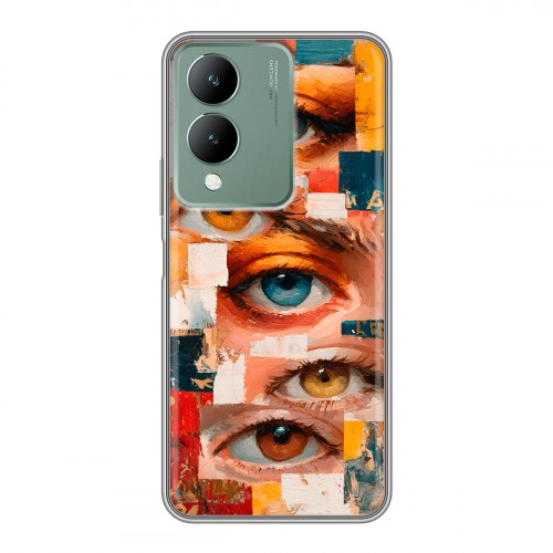 Полупрозрачный дизайнерский силиконовый чехол для Vivo Y17s Модный принт