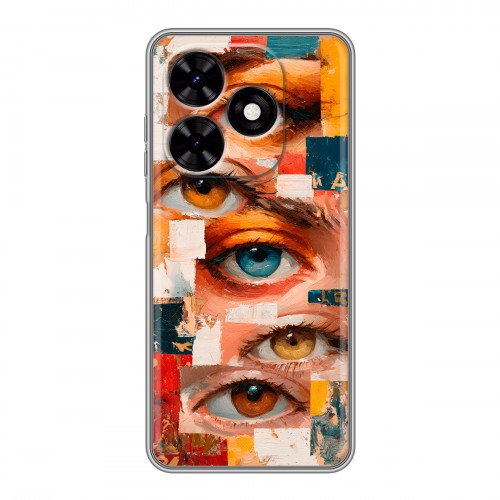 Полупрозрачный дизайнерский пластиковый чехол для Tecno Spark Go 2024 Модный принт