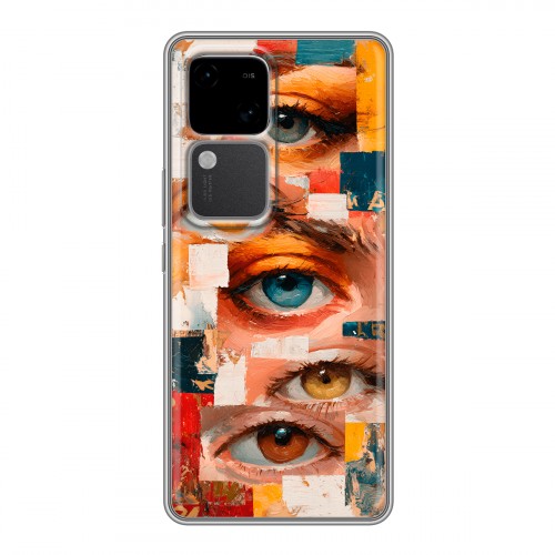 Полупрозрачный дизайнерский пластиковый чехол для Vivo V30 5G Модный принт