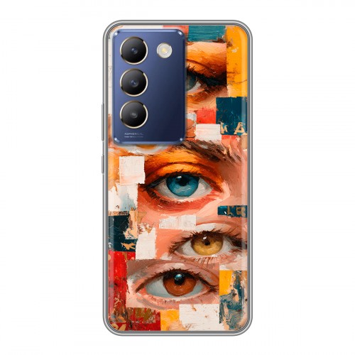 Полупрозрачный дизайнерский пластиковый чехол для Vivo V30 Lite Модный принт