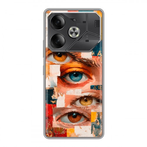 Полупрозрачный дизайнерский пластиковый чехол для Tecno Pova 6 Модный принт