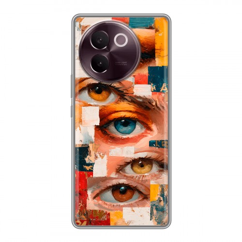 Полупрозрачный дизайнерский пластиковый чехол для Vivo V30e Модный принт