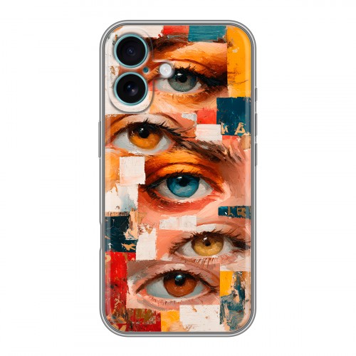 Полупрозрачный дизайнерский пластиковый чехол для Iphone 16 Plus Модный принт