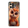 Полупрозрачный дизайнерский силиконовый чехол для OPPO Reno7 Милая сова