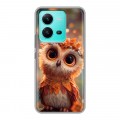 Полупрозрачный дизайнерский пластиковый чехол для Vivo V25 Милая сова