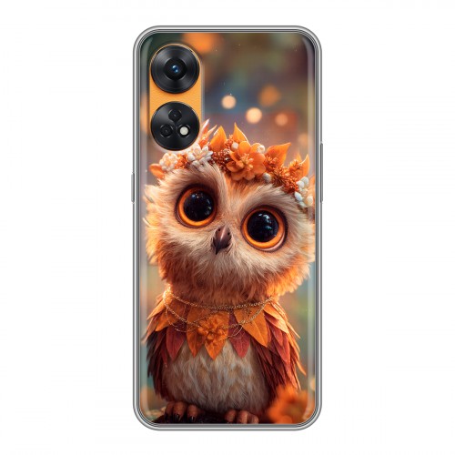 Полупрозрачный дизайнерский пластиковый чехол для OPPO Reno8 T Милая сова