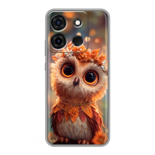 Полупрозрачный дизайнерский силиконовый чехол для Infinix Smart 7 Милая сова