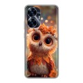 Полупрозрачный дизайнерский силиконовый чехол для Realme C55 Милая сова