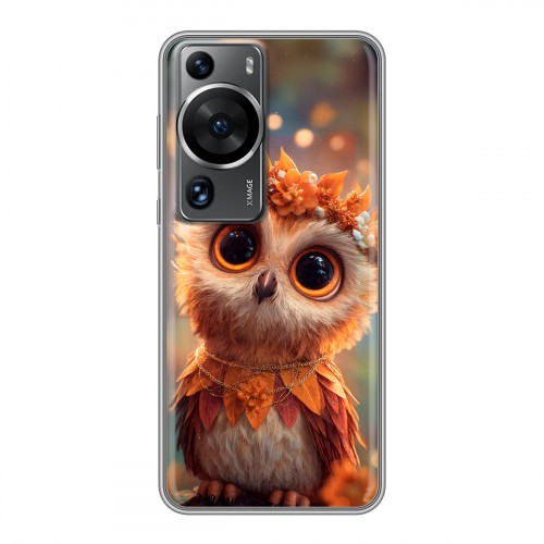 Полупрозрачный дизайнерский пластиковый чехол для Huawei P60 Милая сова