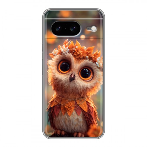 Полупрозрачный дизайнерский пластиковый чехол для Google Pixel 8 Милая сова