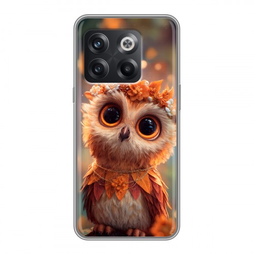 Полупрозрачный дизайнерский пластиковый чехол для OnePlus 10T Милая сова