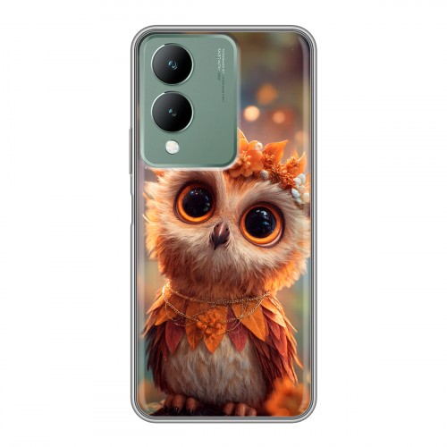 Полупрозрачный дизайнерский силиконовый чехол для Vivo Y17s Милая сова