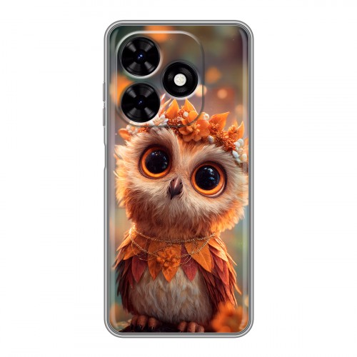 Полупрозрачный дизайнерский пластиковый чехол для Tecno Spark Go 2024 Милая сова