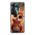 Полупрозрачный дизайнерский пластиковый чехол для Oppo Reno 11F Милая сова
