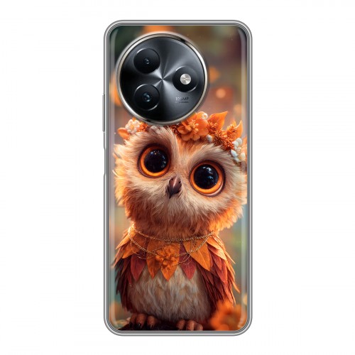 Полупрозрачный дизайнерский пластиковый чехол для Itel S24 Милая сова