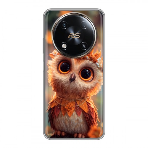 Полупрозрачный дизайнерский пластиковый чехол для Itel RS4 Милая сова