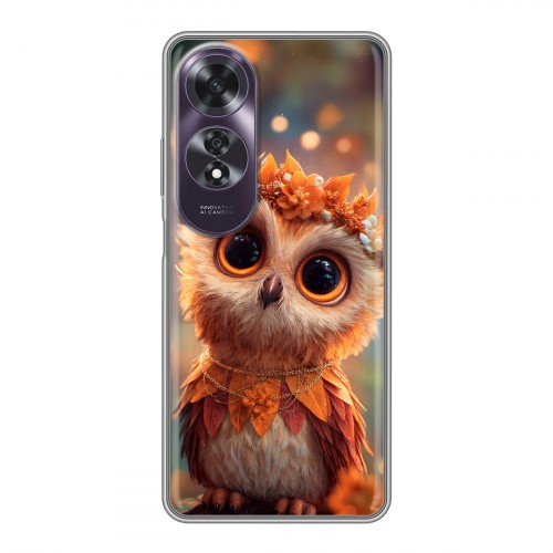 Полупрозрачный дизайнерский пластиковый чехол для OPPO A60 Милая сова