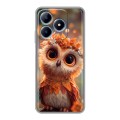 Полупрозрачный дизайнерский силиконовый чехол для Realme C63 Милая сова