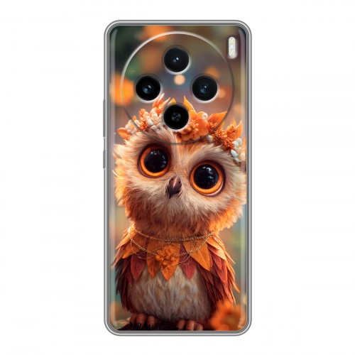 Полупрозрачный дизайнерский пластиковый чехол для Vivo X100 Милая сова