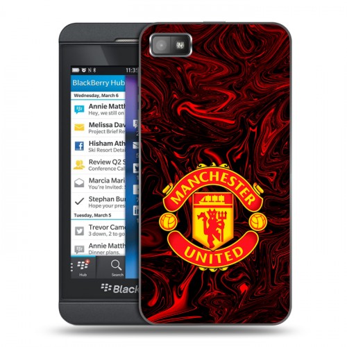 Дизайнерский пластиковый чехол для BlackBerry Z10 Manchester United