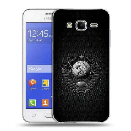 Дизайнерский пластиковый чехол для Samsung Galaxy J7 Герб Флаг СССР