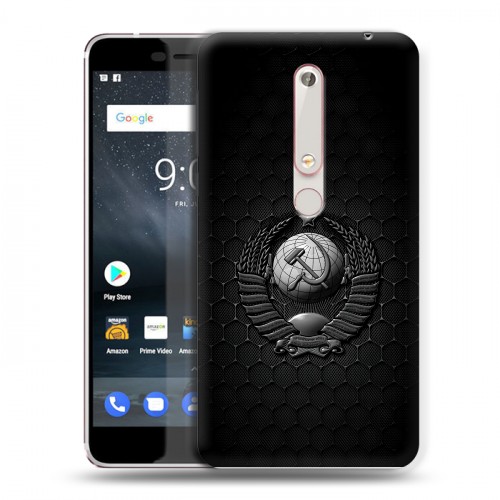 Дизайнерский пластиковый чехол для Nokia 6 (2018) Герб Флаг СССР