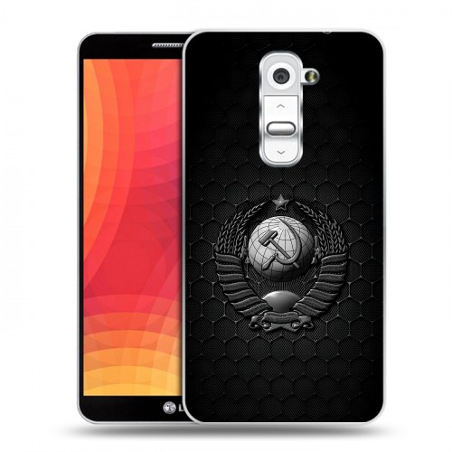 Дизайнерский пластиковый чехол для LG Optimus G2 Герб Флаг СССР