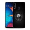 Дизайнерский пластиковый чехол для Samsung Galaxy A20s Герб Флаг СССР