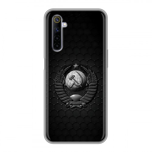 Дизайнерский силиконовый с усиленными углами чехол для Realme 6 Герб Флаг СССР