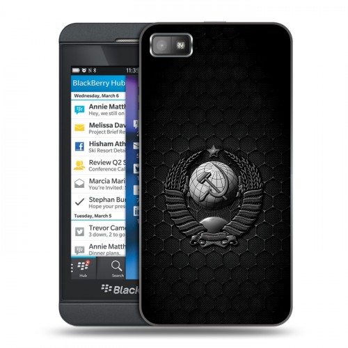 Дизайнерский пластиковый чехол для BlackBerry Z10 Герб Флаг СССР