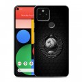 Дизайнерский пластиковый чехол для Google Pixel 5 Герб Флаг СССР