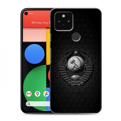 Дизайнерский пластиковый чехол для Google Pixel 5 Герб Флаг СССР
