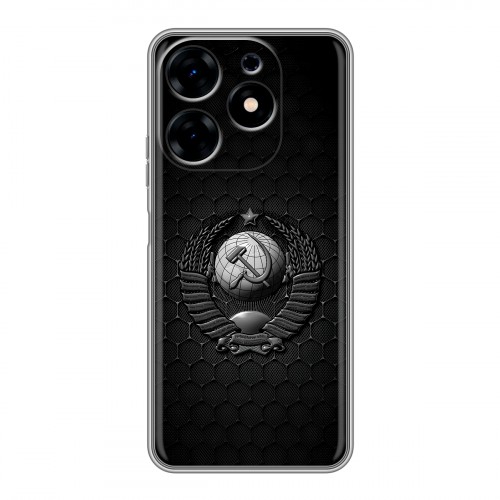 Дизайнерский силиконовый с усиленными углами чехол для Tecno Spark 10 Герб Флаг СССР