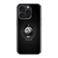 Дизайнерский силиконовый чехол для Iphone 15 Pro Герб Флаг СССР