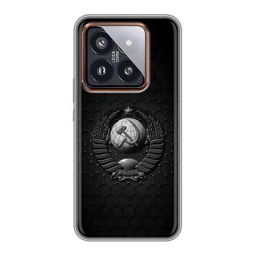 Дизайнерский силиконовый чехол для Xiaomi 14 Pro Герб Флаг СССР