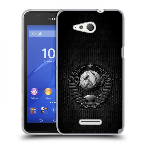 Дизайнерский пластиковый чехол для Sony Xperia E4g Герб Флаг СССР