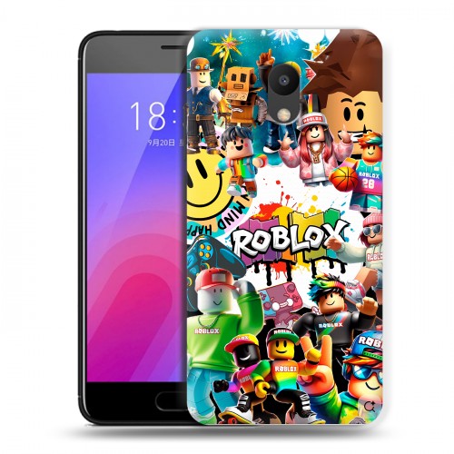 Дизайнерский пластиковый чехол для Meizu M6 Roblox Роблокс