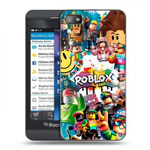 Дизайнерский пластиковый чехол для BlackBerry Z10 Roblox Роблокс