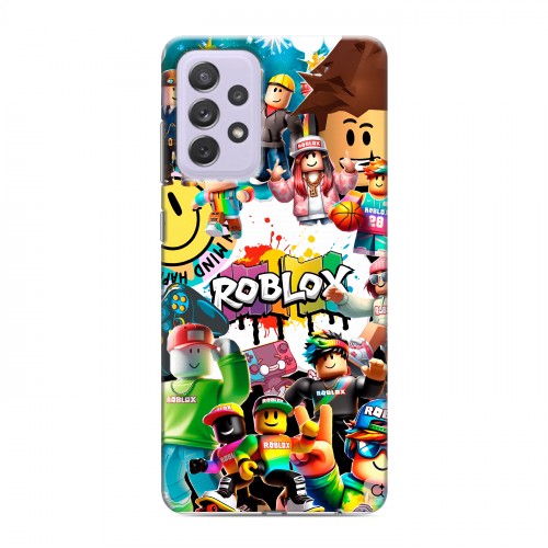 Дизайнерский пластиковый чехол для Samsung Galaxy A72 Roblox Роблокс