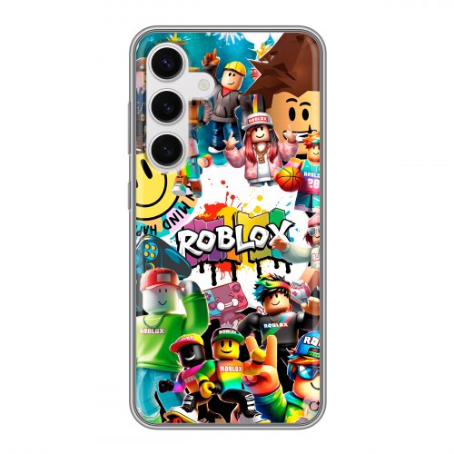 Дизайнерский силиконовый чехол для Samsung Galaxy S24 Roblox Роблокс